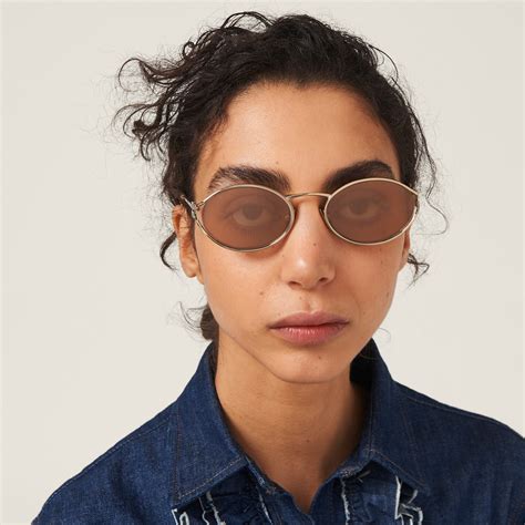 miu miu 52|Rose Gold Lenses Miu Miu Logo Sunglasses .